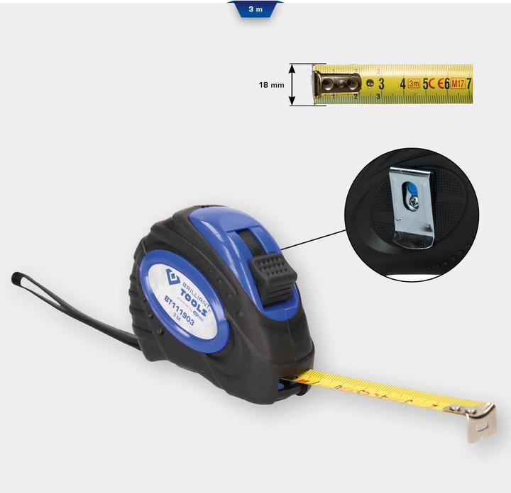 Actual product image Brilliant Tools Meassure tape (3 m)