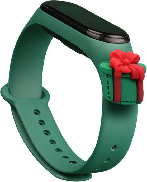 Produktbild Hurtel Strap Xmas Wristband für Xiaomi Mi Band 4 / Mi Band 3 Christmas Silicone Strap Armband Dunkelgrün (G (Kunststoff)