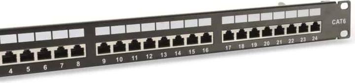 Image du produit Red4Power Panneau de brassage CAT.6 R4-N118S, 24x, 19", noir