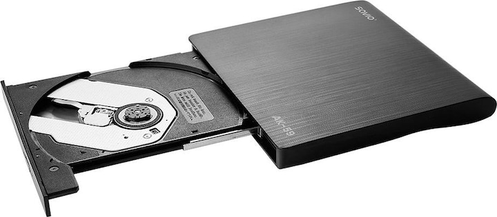 Produktbild Savio AK-59 Externer schlanker CD/DVD-Recorder R/RW - USB-C/USB-A, juodas (CD Brenner, DVD Brenner)