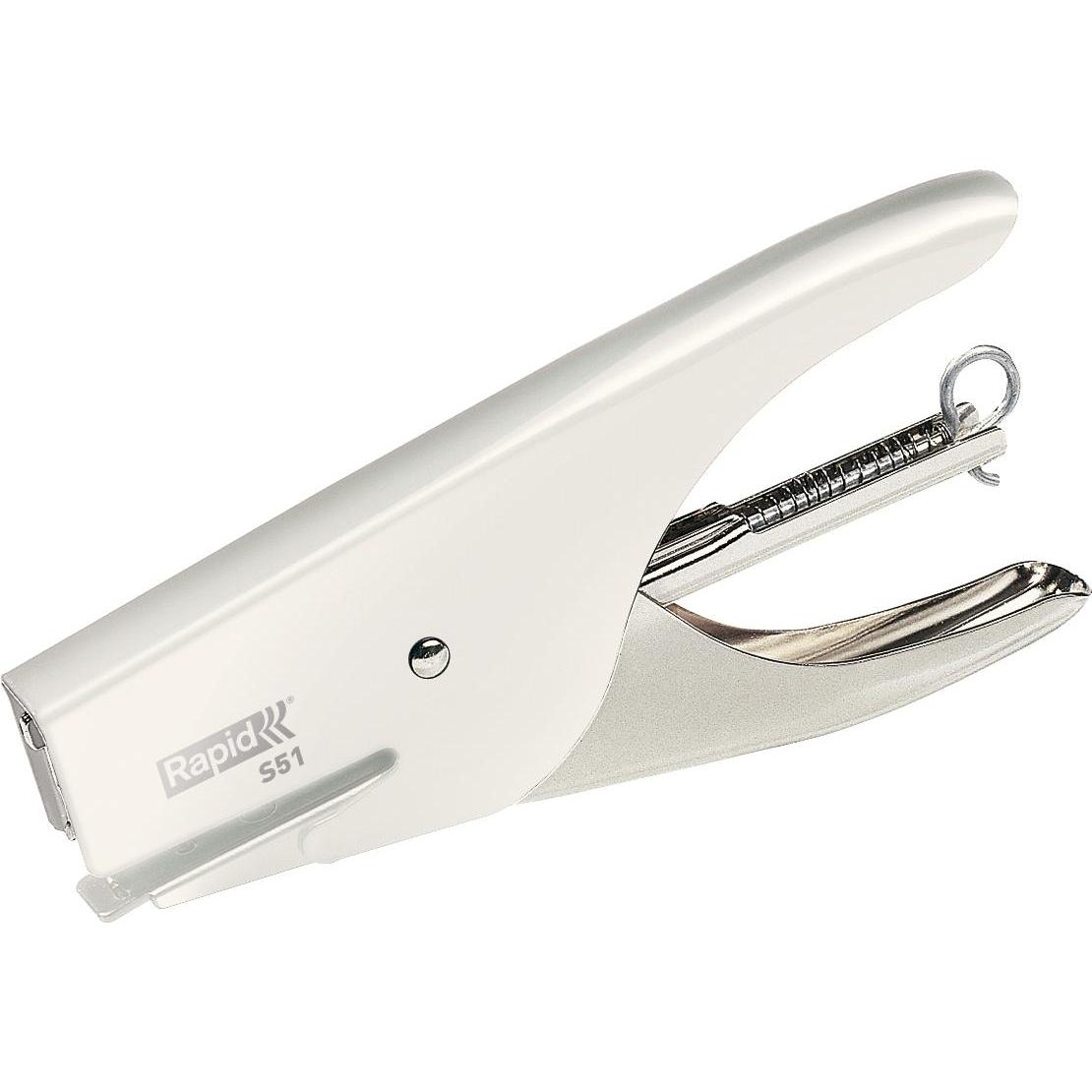 Rapid, Spillatrice, Retro Classic S51, 15 fogli, acciaio inox, bianco, clinch standard, 21/4, metallo, 80 g/m² (15 lamelle)