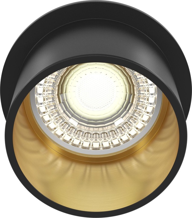Produktbild Maytoni Reif Downlight, Einbauleuchte GU10 Schwarz, Gold Spot-Fassung Ø68mm (GU10)