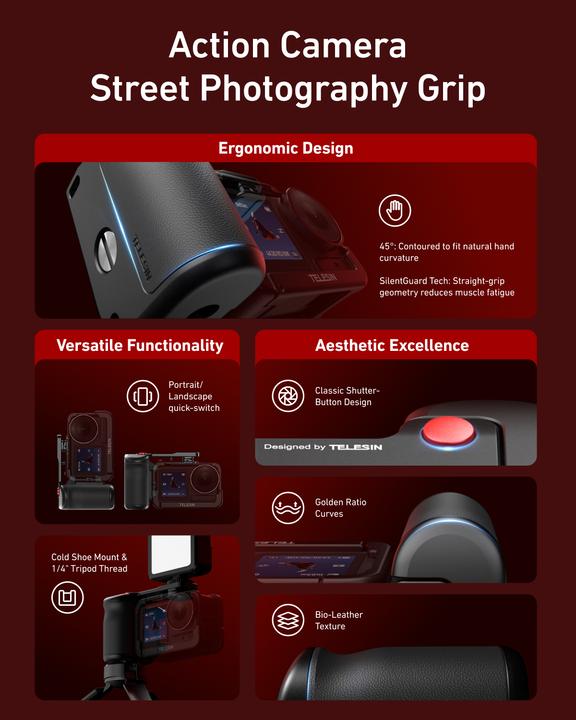 Image du produit Telesin Street Photography Grip For DJI Osmo Action 3/4/5