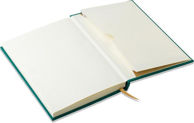 Image du produit Designworks Hard Cover Suede Cloth Journal W/Pocket Linear Boxes Vert (À rayures, Couverture rigide)