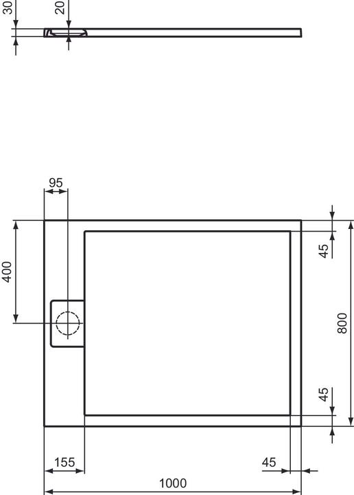 Immagine prodotto Ideal Standard Ultra Flat S i.life piatto doccia rettangolare, 1000x800x30mm, T5223