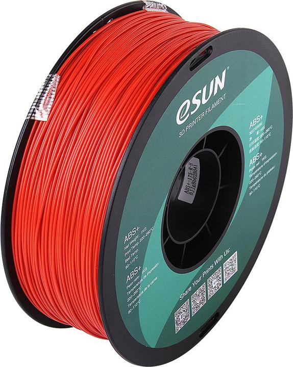 Actual product image eSUN ABS+ 1.75mm Red 1kg 3D Filament (ABS, 1.75 mm, 1000 g, Red)