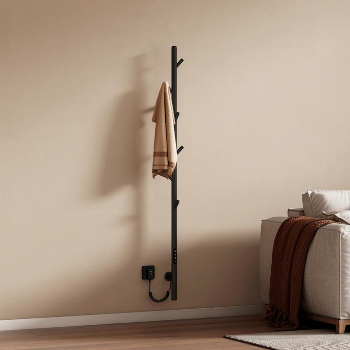 Emke Elektrischer Handtuchheizkörper, 110W, LED-Display, Intelligentes Thermostat, WiFi/APP-Steuerung, Ti