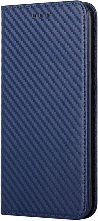 Productafbeelding Cover-Discount iPhone 15 - Carbon Look Flip Case Cover blauw (Apple iPhone 15)