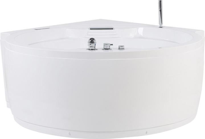Beliani Baignoire-jacuzzi avec haut-parleur Bluetooth blanc modèle d'angle 150 x 114 cm MILANO (181 cm, 150 cm)