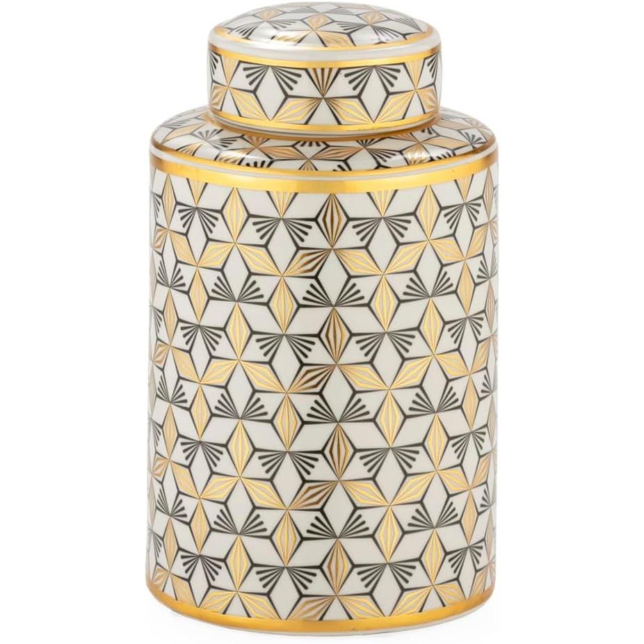 Vaso, Tibor Keramik Blanco Dorato (1 x, 18 x 18 x 30 cm)