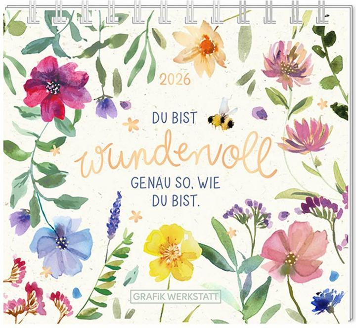 Immagine prodotto Mini-Kalender 2026 Du bist wundervoll (11 x 10 cm)