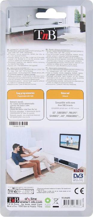 Image du produit T'nB Télécommande universelle 6 en 1 (Télécommande universelle, Infrarouge)
