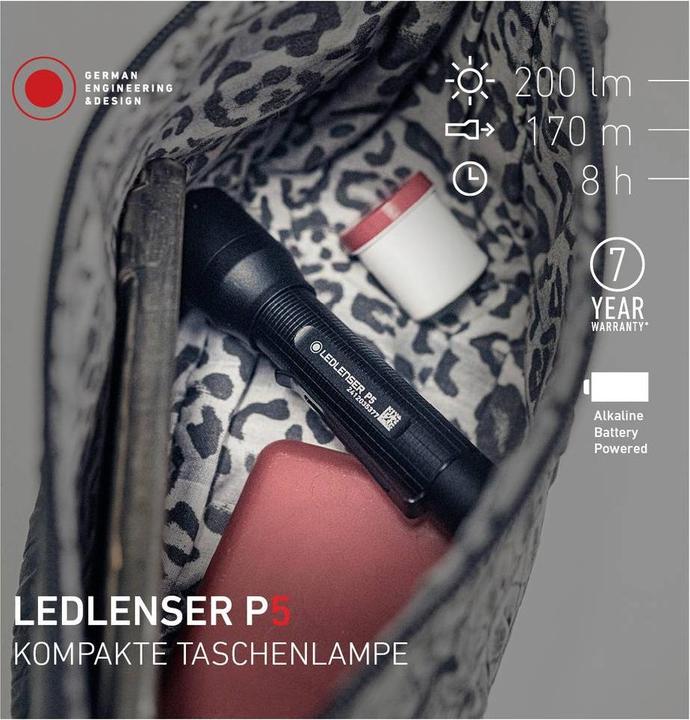 Produktbild Ledlenser Taschenlampe P5 20-200Lumen (11.90 cm, 200 lm)