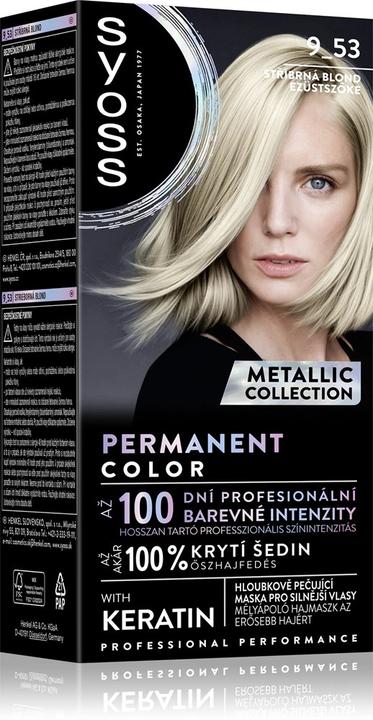 Actual product image Syoss Permanent Colour Hair Dye 9-53 Silver Blush (9-53 Silver Blush)
