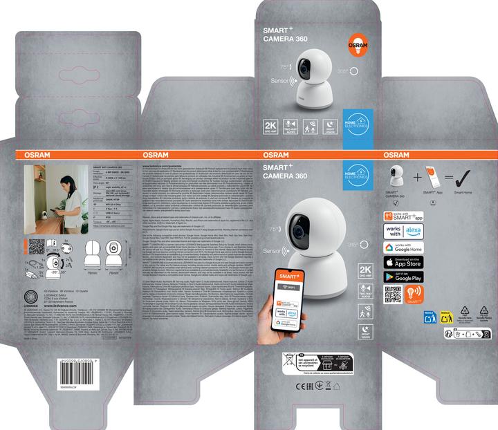 Produktbild Osram SMART+ WIFI CAMERA 360 White (2560 x 1440 Pixels)