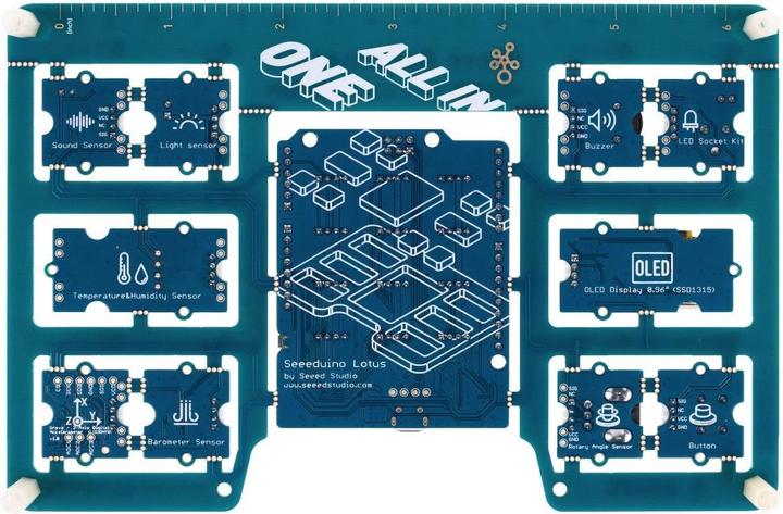 Immagine prodotto Seeed Studio seeed Grove - Einsteiger-Kit für Arduino, All-in-one-Board mit 10 Sensoren und 12 Projekten