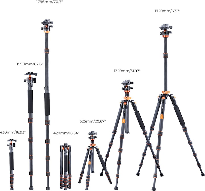 Image du produit K&F Concept Concept Tripod SA255C1 (Carbone)