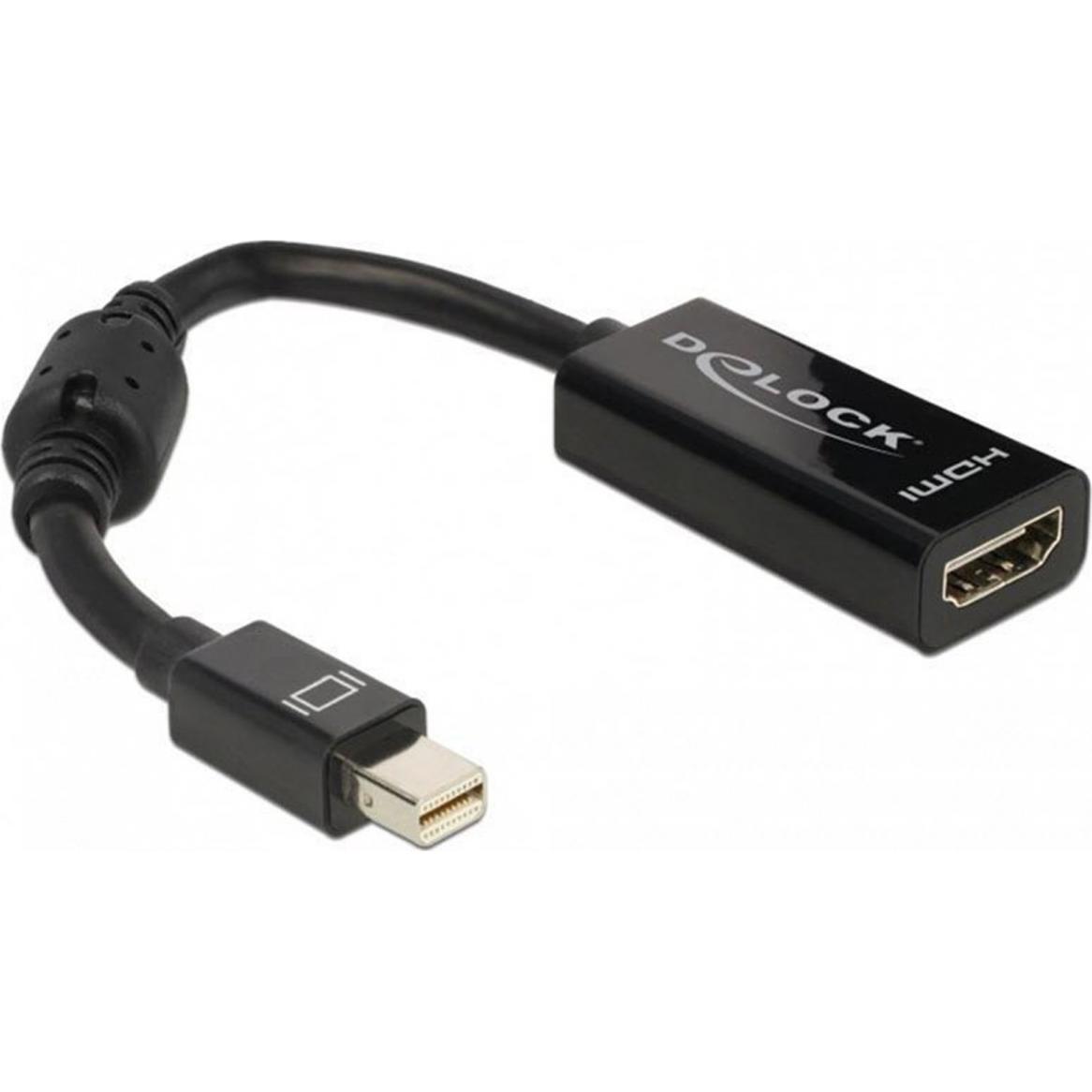 Delock Mini-DisplayPort zu (HDMI, 18 cm), Data + Video Adapter, Schwarz