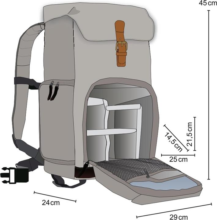 Produktbild mantona Luis junior Retro Fotorucksack (Fotorucksack, 14 l)