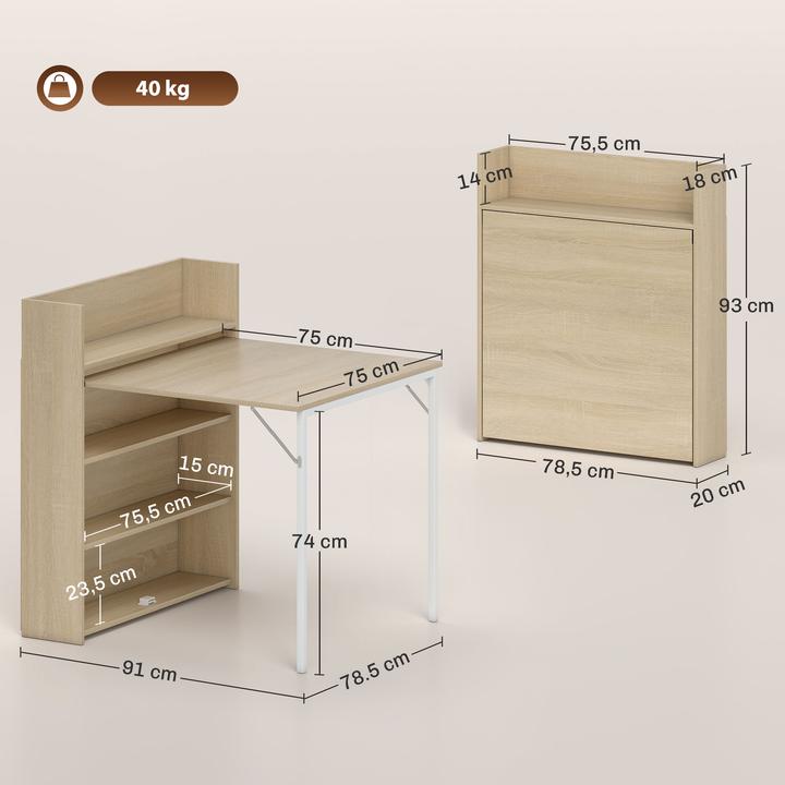 Produktbild Homcom Esstisch MDF, Stahl Eiche