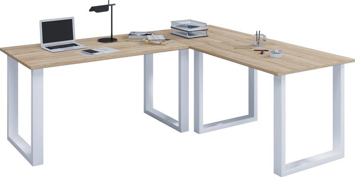 Actual product image VCM Office Furniture Corner Desk Lona 80 U Alu White (220 x 160 x 80 cm)