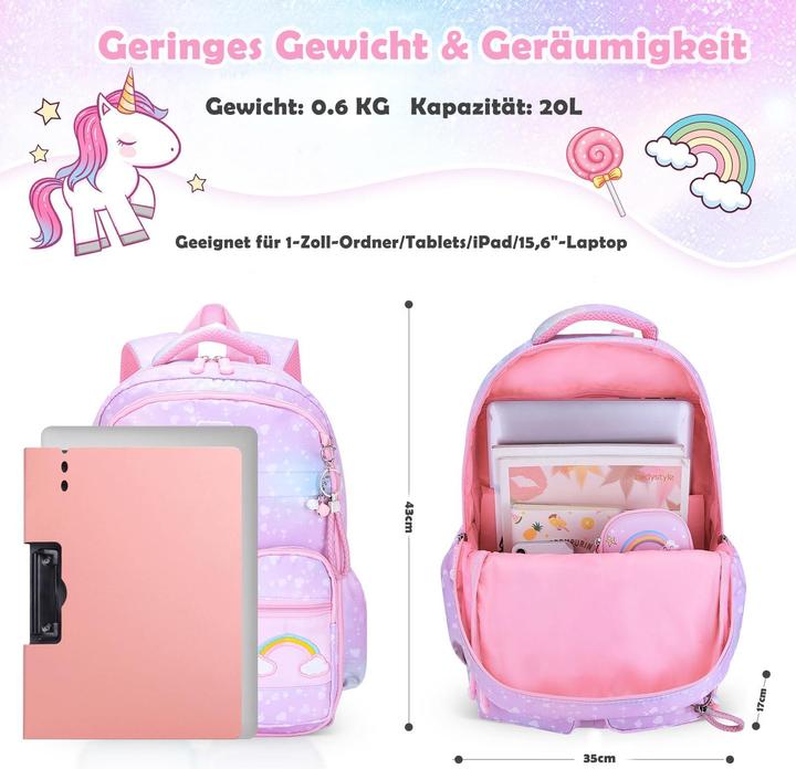 Produktbild Only-Bags.Store 2 in 1 Rucksack & isolierte Brottasche, Schulrucksack für Grundschüler
