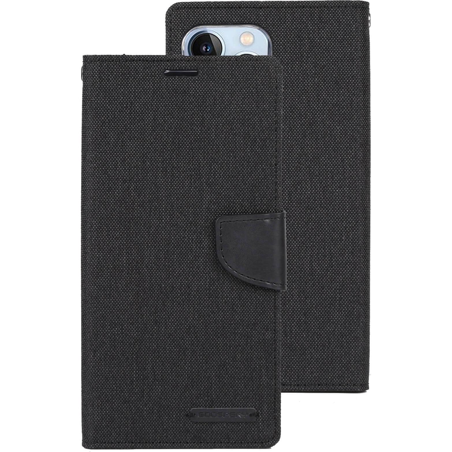 Mercury iPhone 14 Pro - Canvas Stoff Etui schwarz (Apple iPhone 14 Pro), Smartphone Hülle, Schwarz