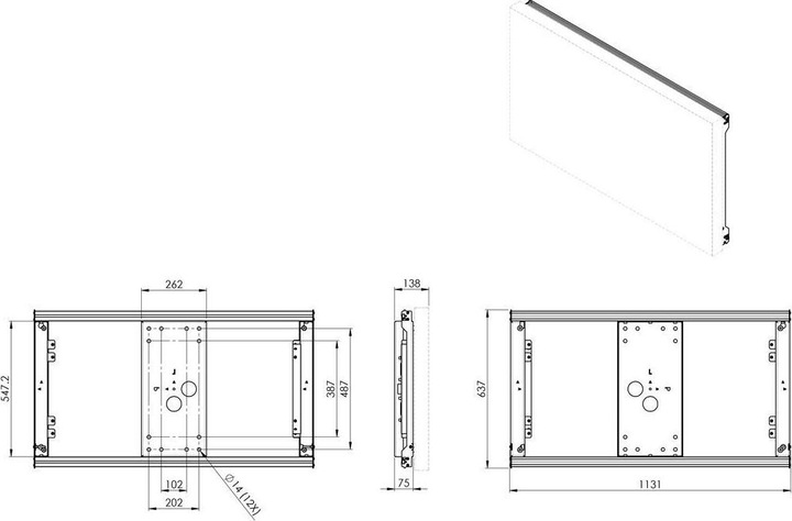 Produktbild Vogels POW 1601 (Wand, 49", 35 kg)