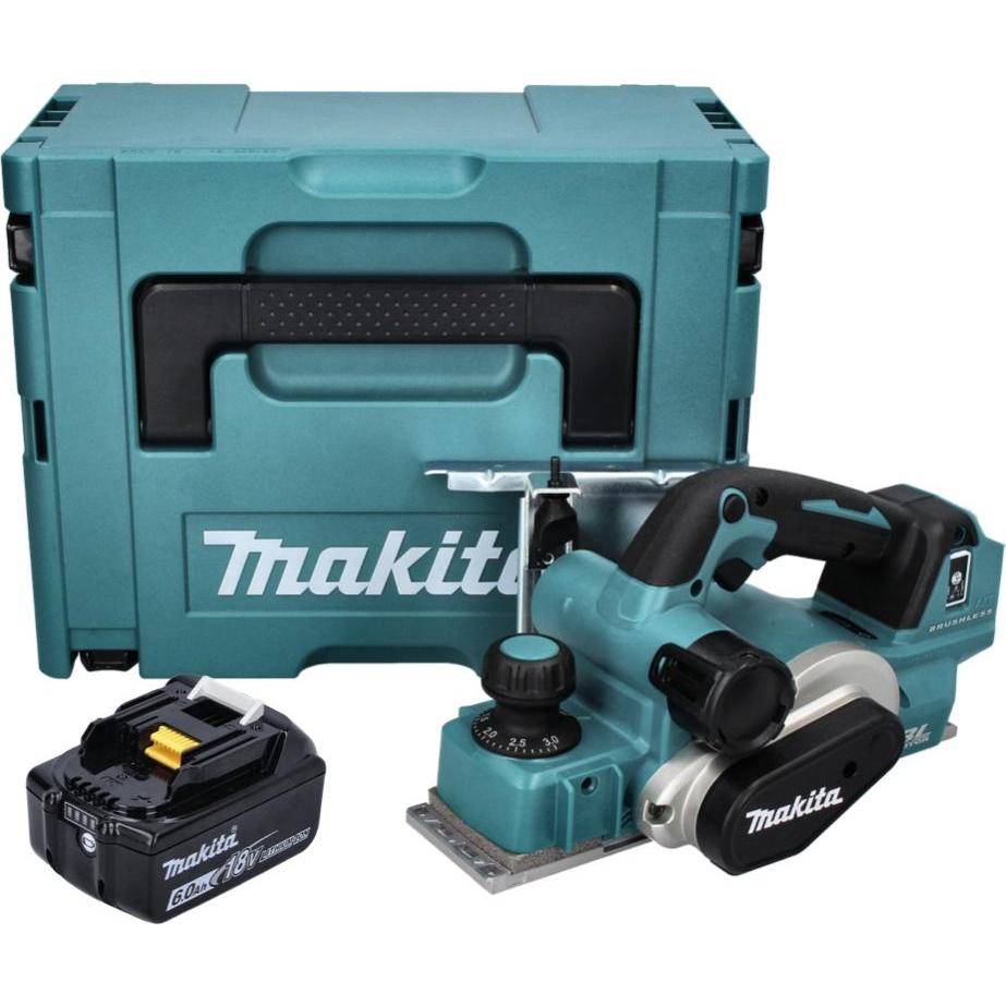 Thumbnail - Makita, Hobelmaschine, DKP 181 G1J Akku Hobel Falzhobel 82 mm 18 V Brushless + 1x Akku 6,0 Ah + Makpac - ohne Ladege
