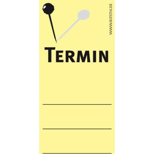 Bizstix, Haftnotiz, Haftnotizen 75x35mm gelb 'Termin' VE=5 Blöcke