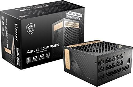 Productafbeelding MSI MEG Ai1300P PCIE5 voeding 1300W 306-7ZP4A11-CE0 retail (1300 W)