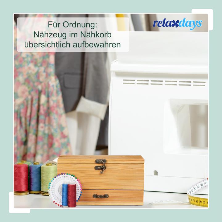 Actual product image Relaxdays Sewing Box,4 Compartments