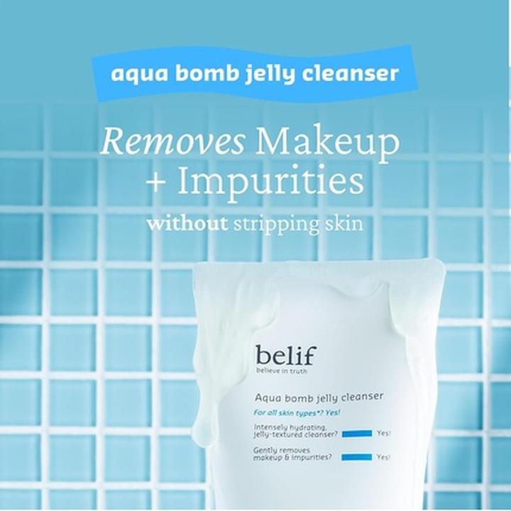Actual product image Belif Aqua Bomb Jelly Cleanser Jelly-To-Foam Mild Hydrating Facial Cleanser (Cleansing Foam)