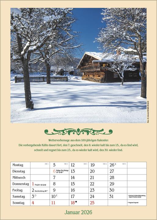 Actual product image Landleben mit Hundertjährigem Kalender 2025 (A3, Hardcover, German)
