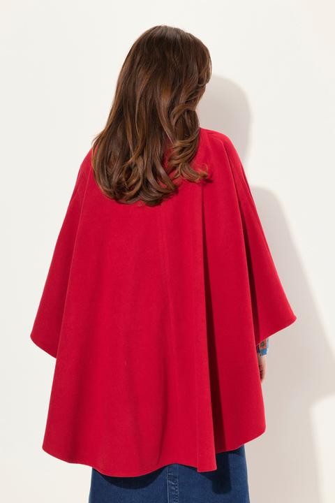 Actual product image Ulla Popken Cape-Style Button Close Poncho (50, 52, 54, 56)