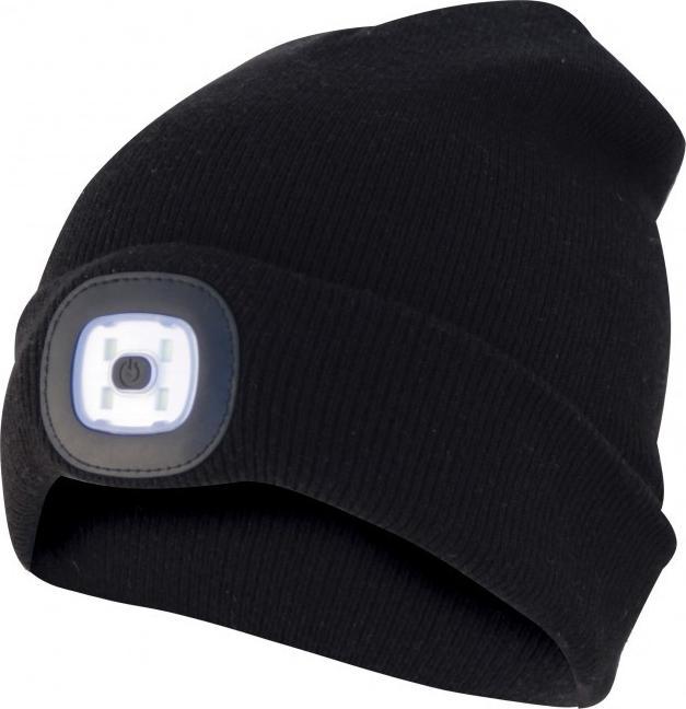 Produktbild Velamp Mütze mit LED-Frontleuchte, Strickmütze mit LED-Licht ideal zum Joggen, Campen, Arbeiten, Spazieren (100 lm)