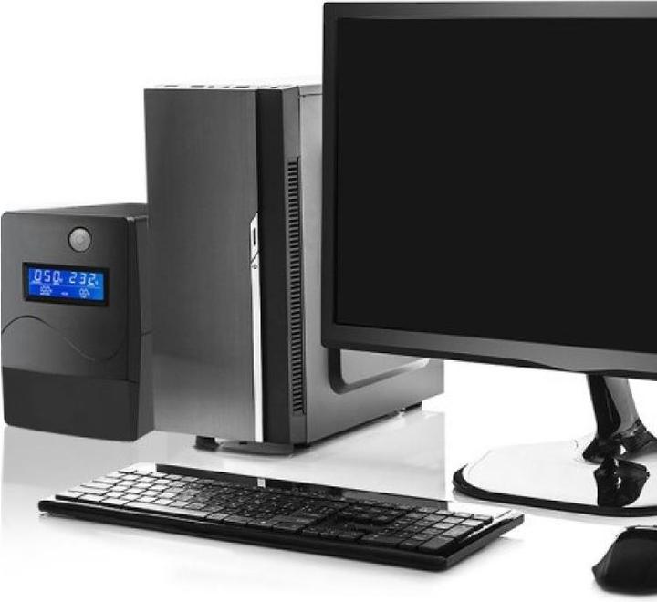 Produktbild Qoltec 53978 UPS Monolith 650VA 360W LCD (360 W, Line-Interaktiv USV)