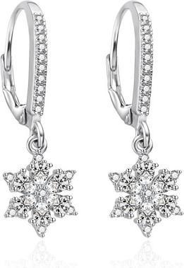 Immagine prodotto Agato Orecchini pendenti in argento con fiocchi di zirconi Agt-E146lw (Argento)