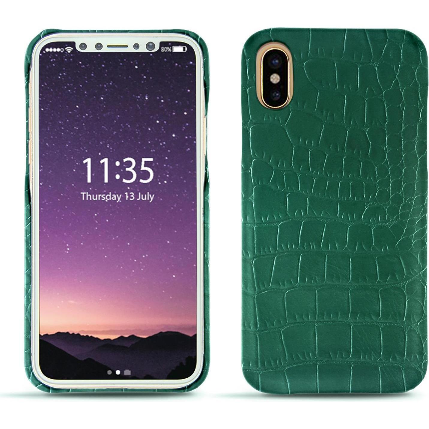 Thumbnail - Noreve Lederschutzhülle (Apple iPhone XS), Smartphone Hülle, Grün