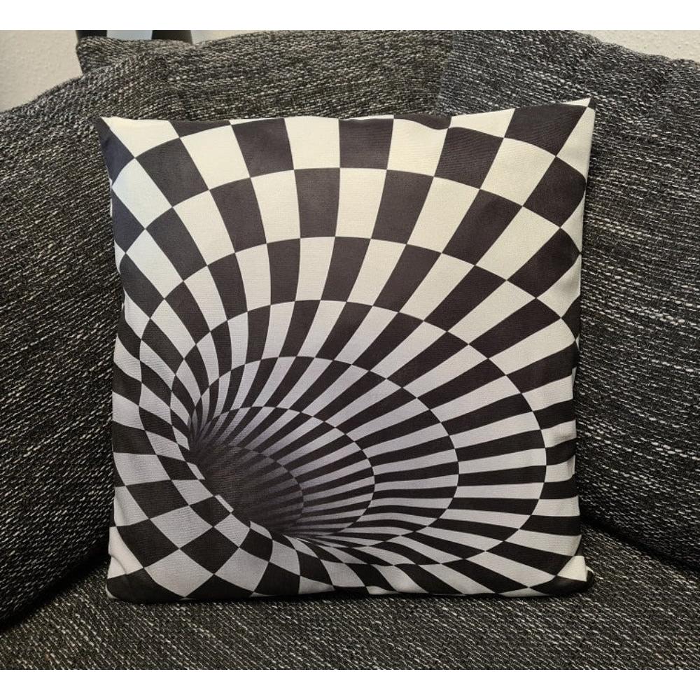 Tinisu, Dekokissen, 3D Druck Designer Kissenbezug Schwarz- weiÃŸer Strudel - 45cm x 45cm (45 x 45 cm)