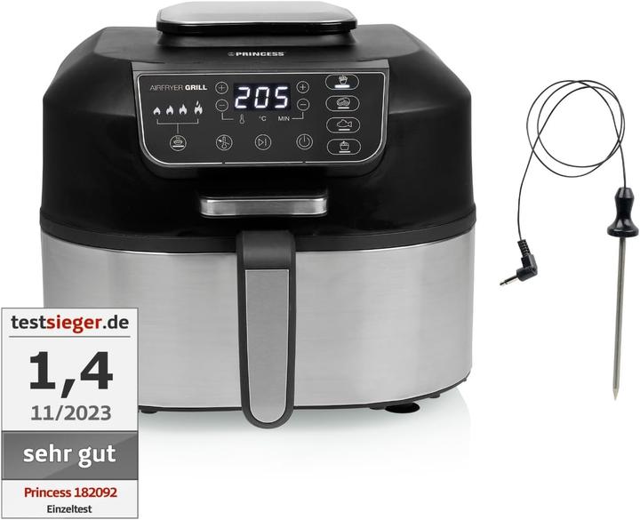 Productafbeelding Princess 01.182092.01.001 Airfryer Grill- 2 in 1- tempratuurmeter - 5,6 liter - 4 voorgeprogrammeerd