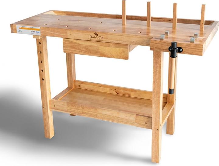 Markmller BAMATO - Hobelbank WORK-1260 aus Massivholz (Gummibaum) (62.50  cm, 125.50 cm)