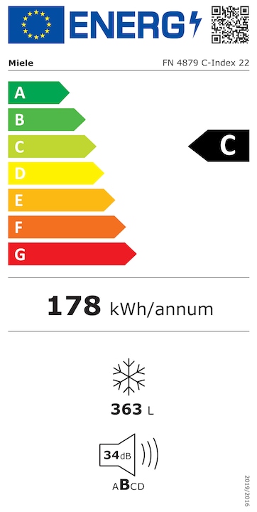Energy Label Miele FN 4879 C ws (Stand-alone, 363 l)