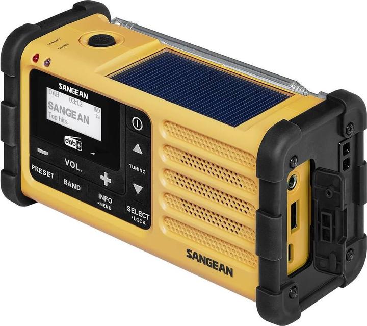 Produktbild Sangean MMR-88 DAB+ (USB-C) gelb Notfall/Kurbel/Solar Radio (DAB+, Bluetooth, WLAN)