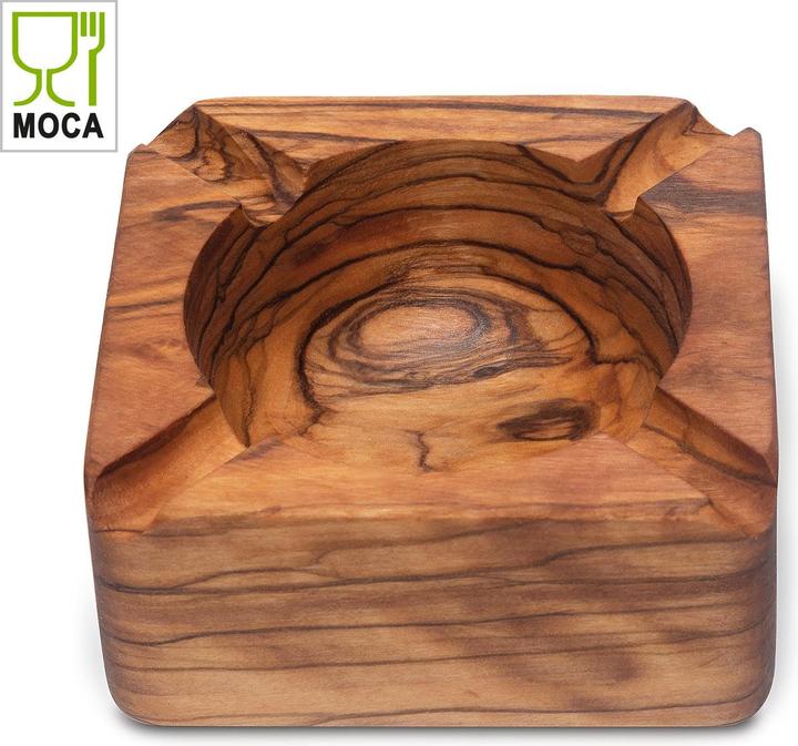 Produktbild Natura Punto Aschenbecher, 9 x 9 x 4 cm, Olivenholz