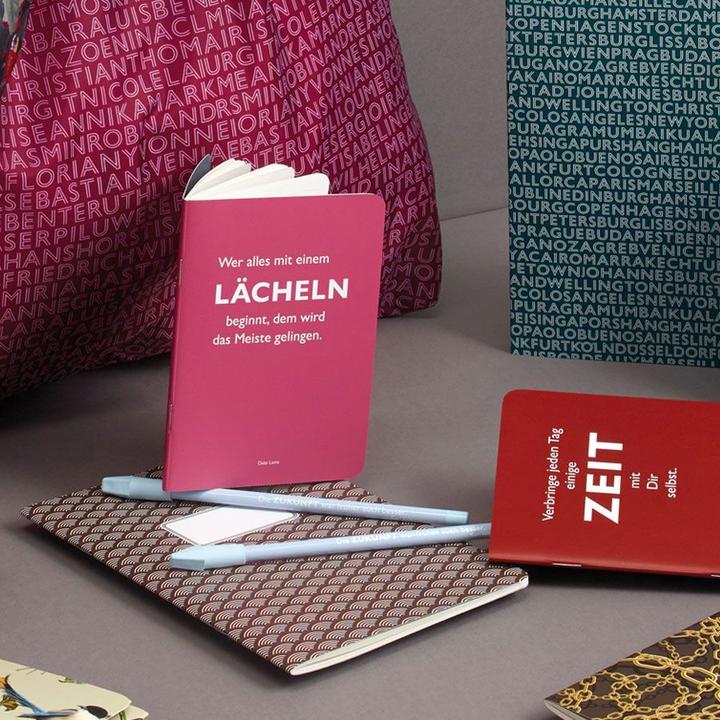 Actual product image Cedon A6 chequered notebook, "If you start everything with a smile, you will succeed in most things." (A5, Checked)