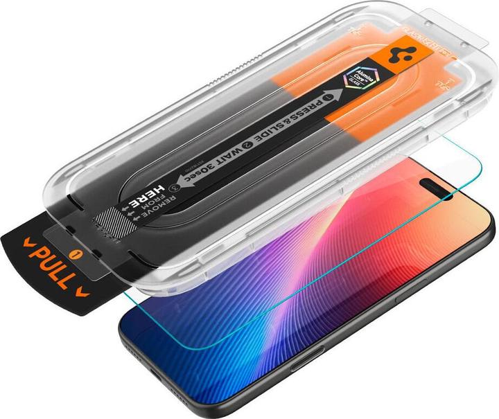 Immagine prodotto Spigen - Glas.tR EZ-FIT Pro - iPhone 16 Pro / iPhone 17 / iPhone 17 Pro - Clear (1 Pezzo/i, Apple iPhone 17 Pro, Apple iPhone 16 Pro, Apple iPhone 17)