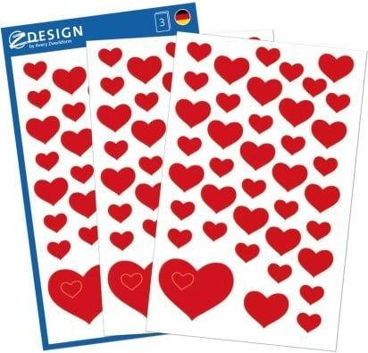 Produktbild Z-Design Aufkleber Herzen (117 Sticker)