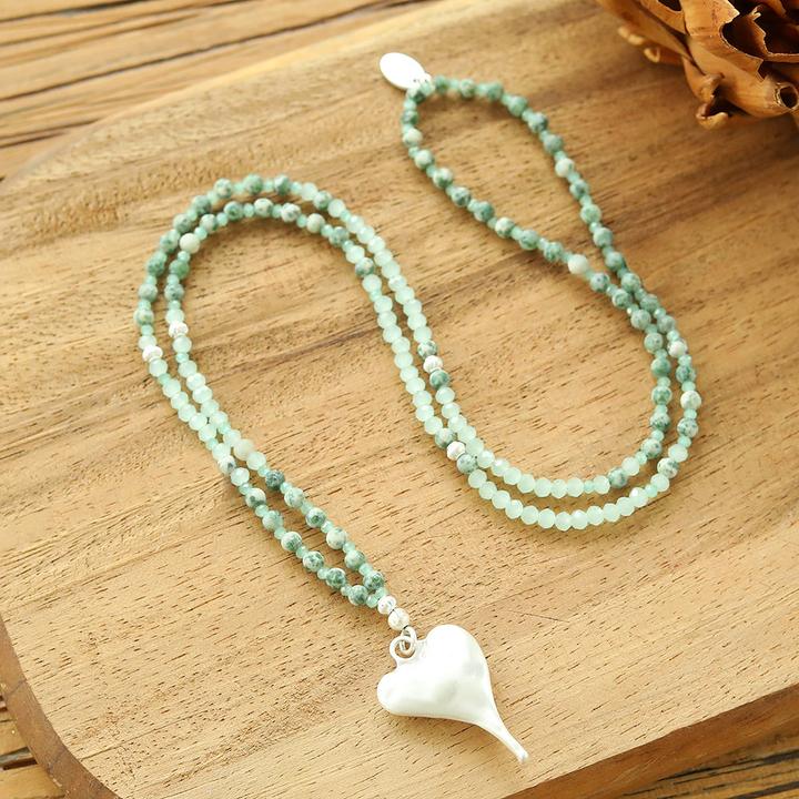 Produktbild Andreani Halskette mit kleinem Herzanhänger aus echter natürlicher Jade (Ohne)