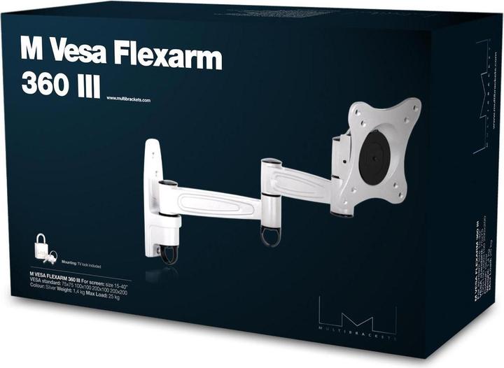 Actual product image Multibrackets M VESA flexible arm 360 III Black 75 100 200 (Wall, 15 kg, 15" - 32")
